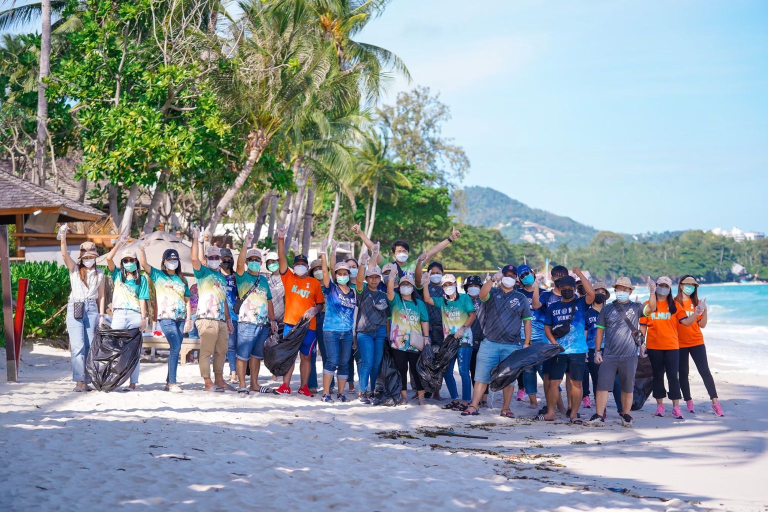 Beach garbage collection activity at Koh Samui District, Surat Thani Province